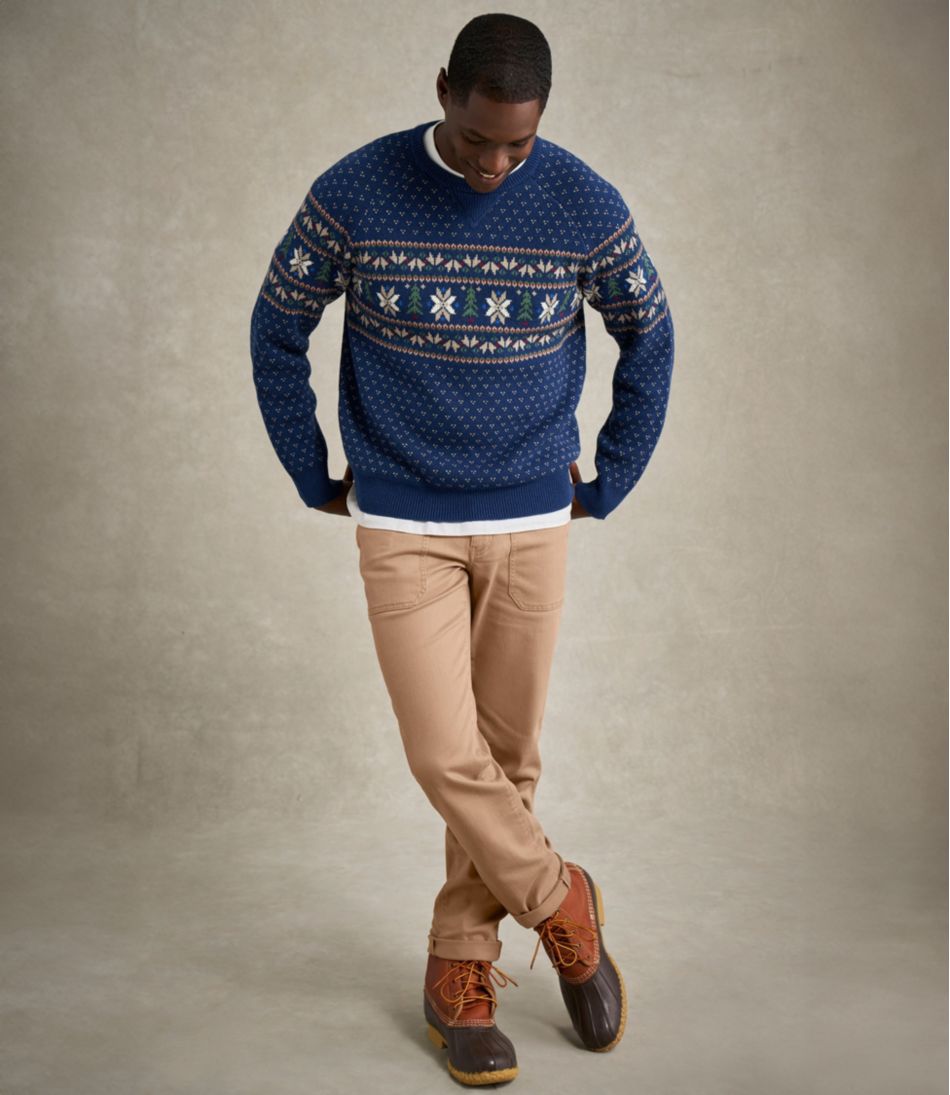 Pattern Crewneck Men's Wicked Soft Cotton/Cashmere Sweater