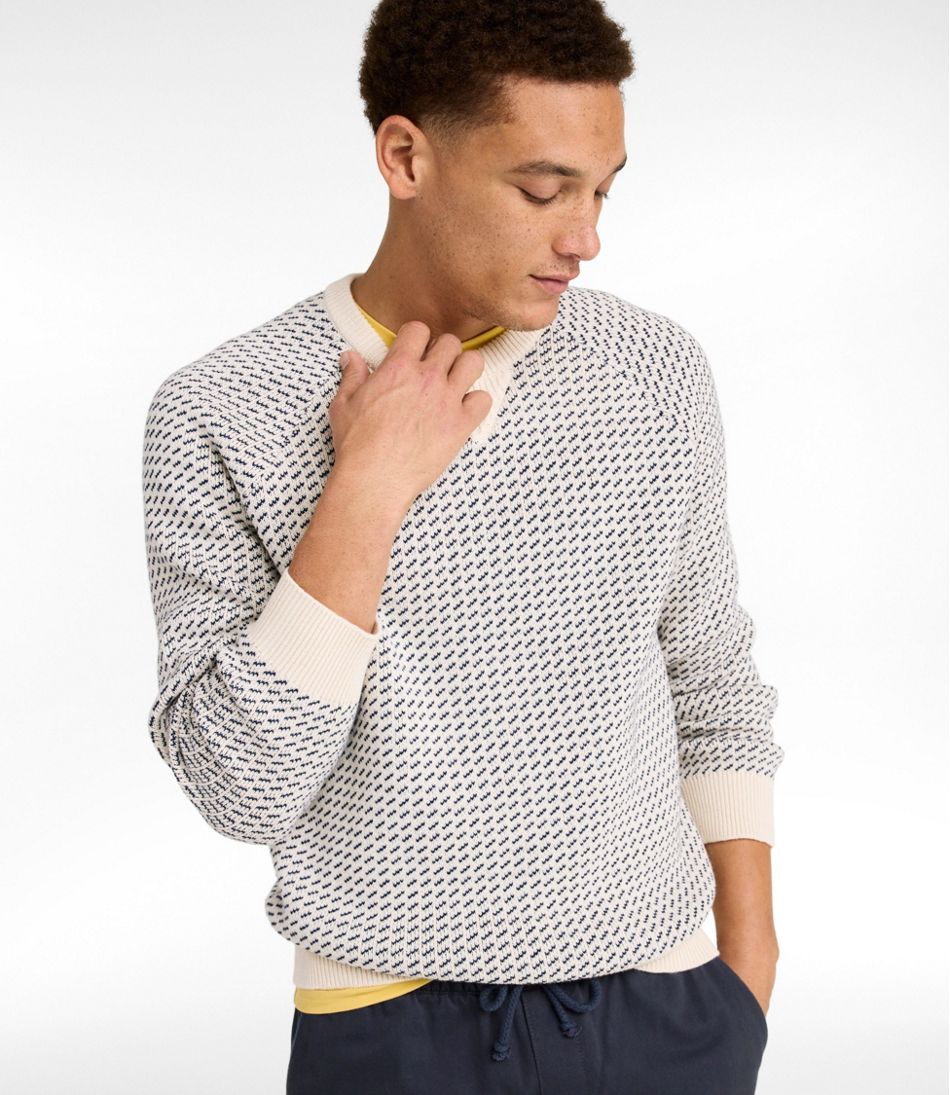 Pattern Crewneck Men's Wicked Soft Cotton/Cashmere Sweater