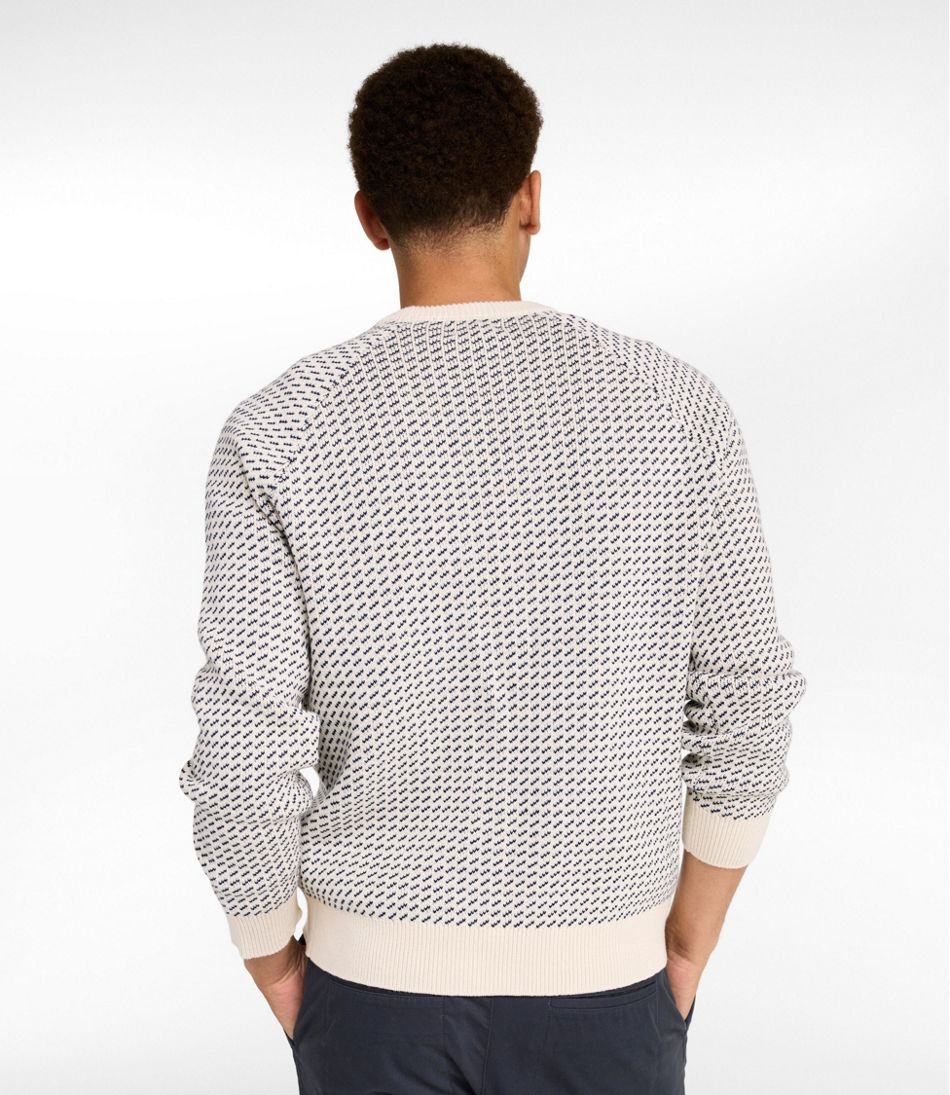 Pattern Crewneck Men's Wicked Soft Cotton/Cashmere Sweater