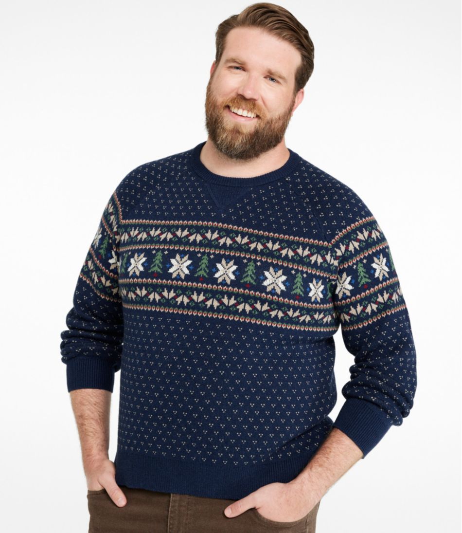Pattern Crewneck Men's Wicked Soft Cotton/Cashmere Sweater
