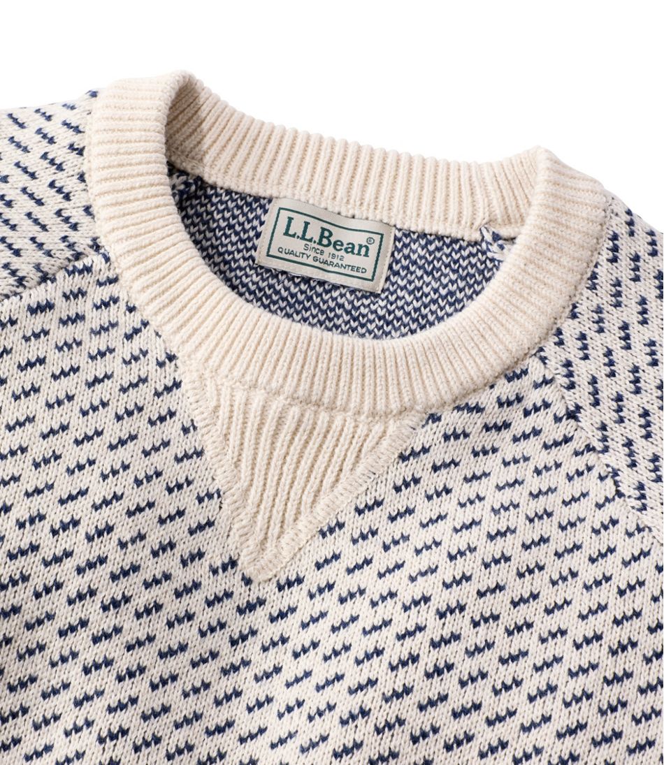 Pattern Crewneck Men's Wicked Soft Cotton/Cashmere Sweater