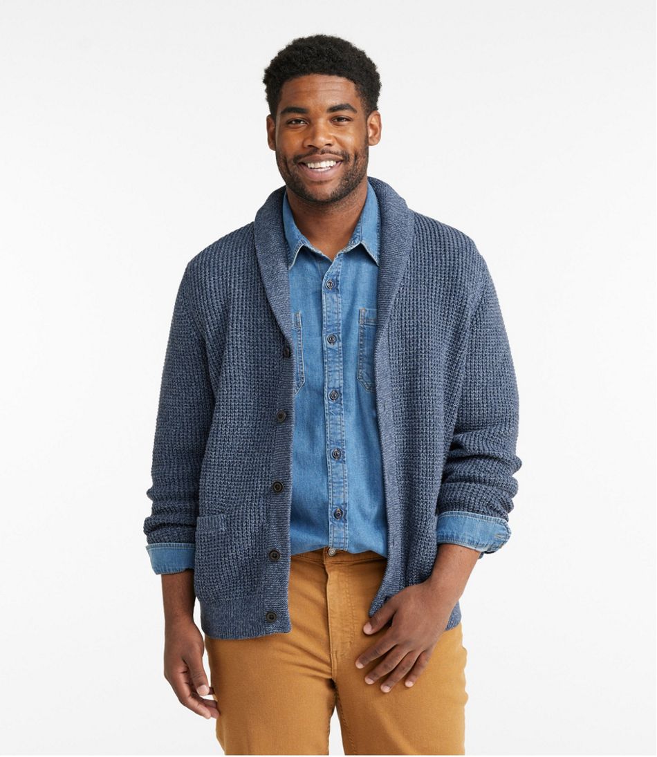 Cardigan Men's Organic Cotton Waffle Sweater