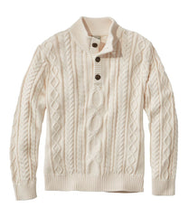 Men's Bean's Heritage Soft Cotton Fisherman Sweater Button-Mock