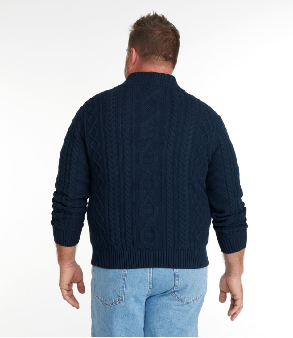 Men's Bean's Heritage Soft Cotton Fisherman Sweater Button-Mock