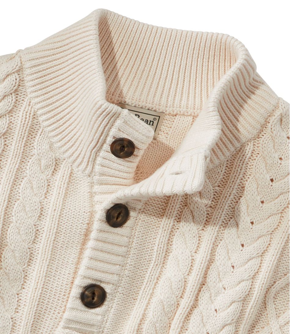 Men's Bean's Heritage Soft Cotton Fisherman Sweater Button-Mock