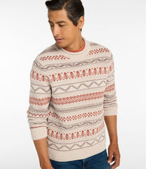 Men's L.L.Bean Organic Cotton Waffle Sweater Crewneck Fair Isle