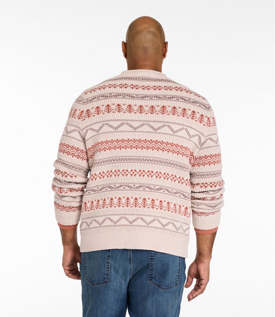 Men's L.L.Bean Organic Cotton Waffle Sweater, Crewneck, Fair Isle