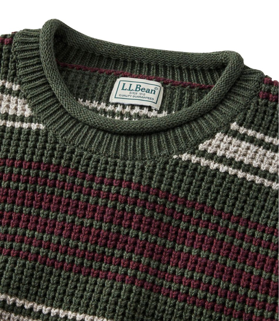 Rollneck Crew Stripe Men's Organic Cotton Waffle Sweater