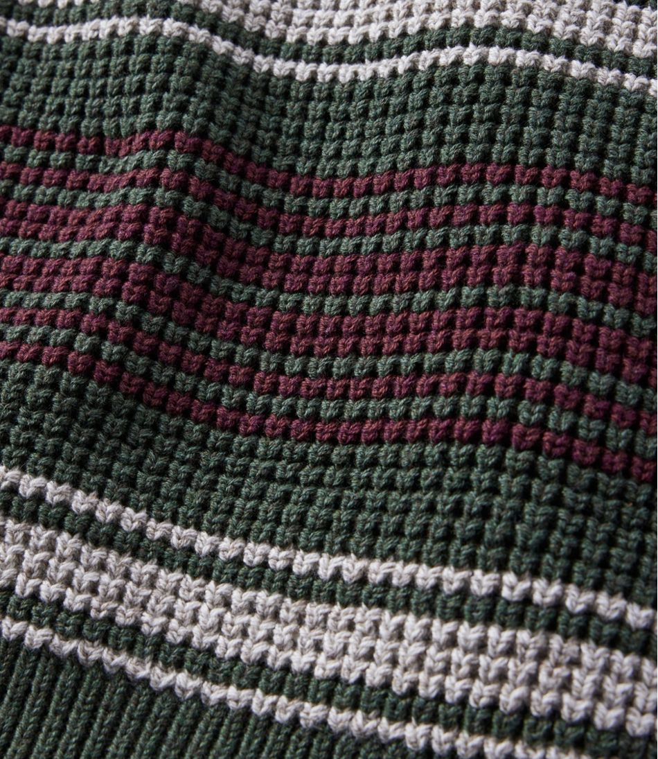 Rollneck Crew Stripe Men's Organic Cotton Waffle Sweater