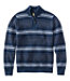 Quarter Zip Men's Organic Cotton Waffle Sweater Stripe