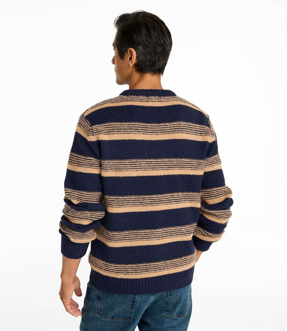 Crewneck Stripe Men's Bean's Classic Ragg Wool Sweater