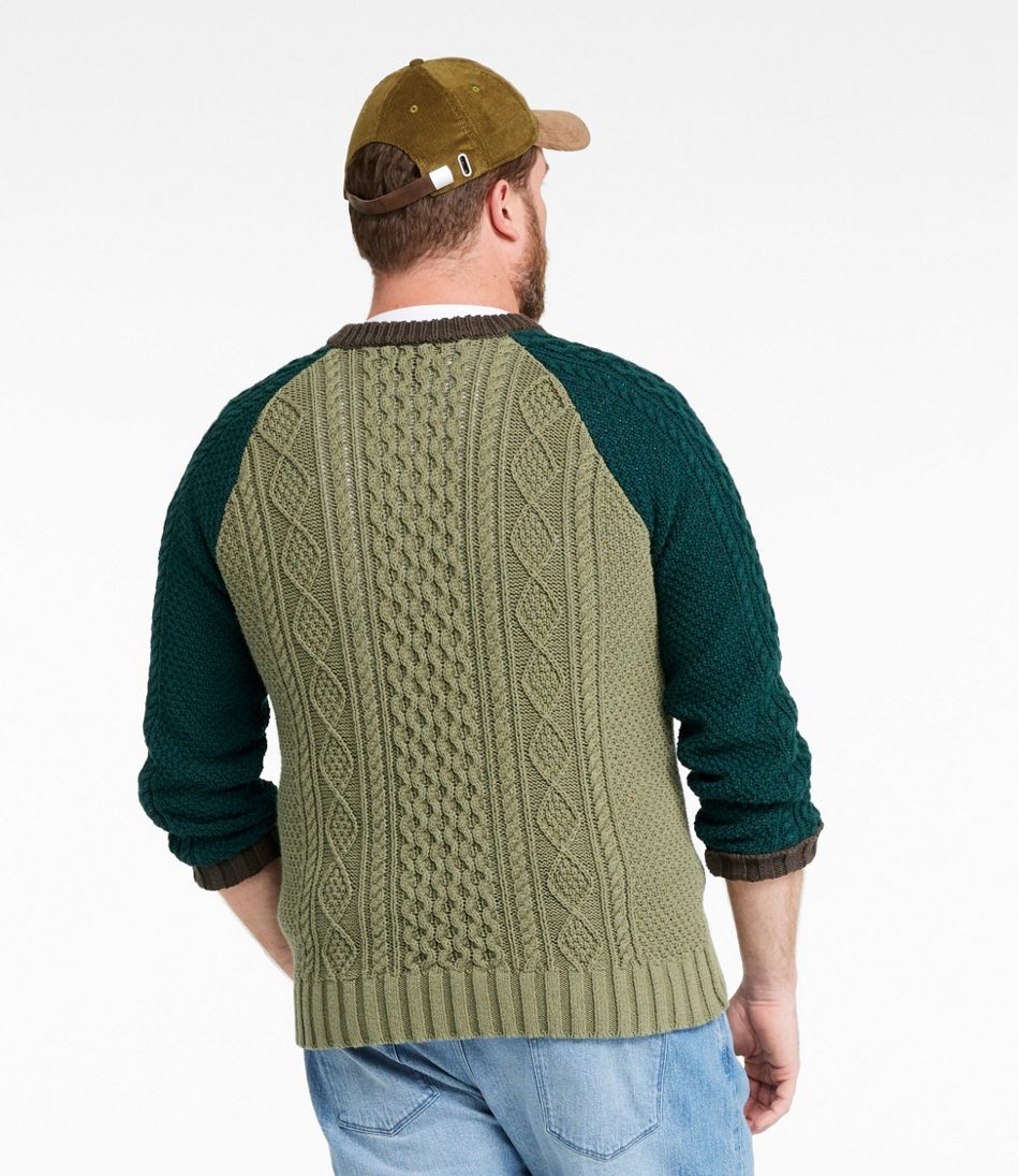 Colorblock Men's Signature Cotton Fisherman Sweater Crewneck