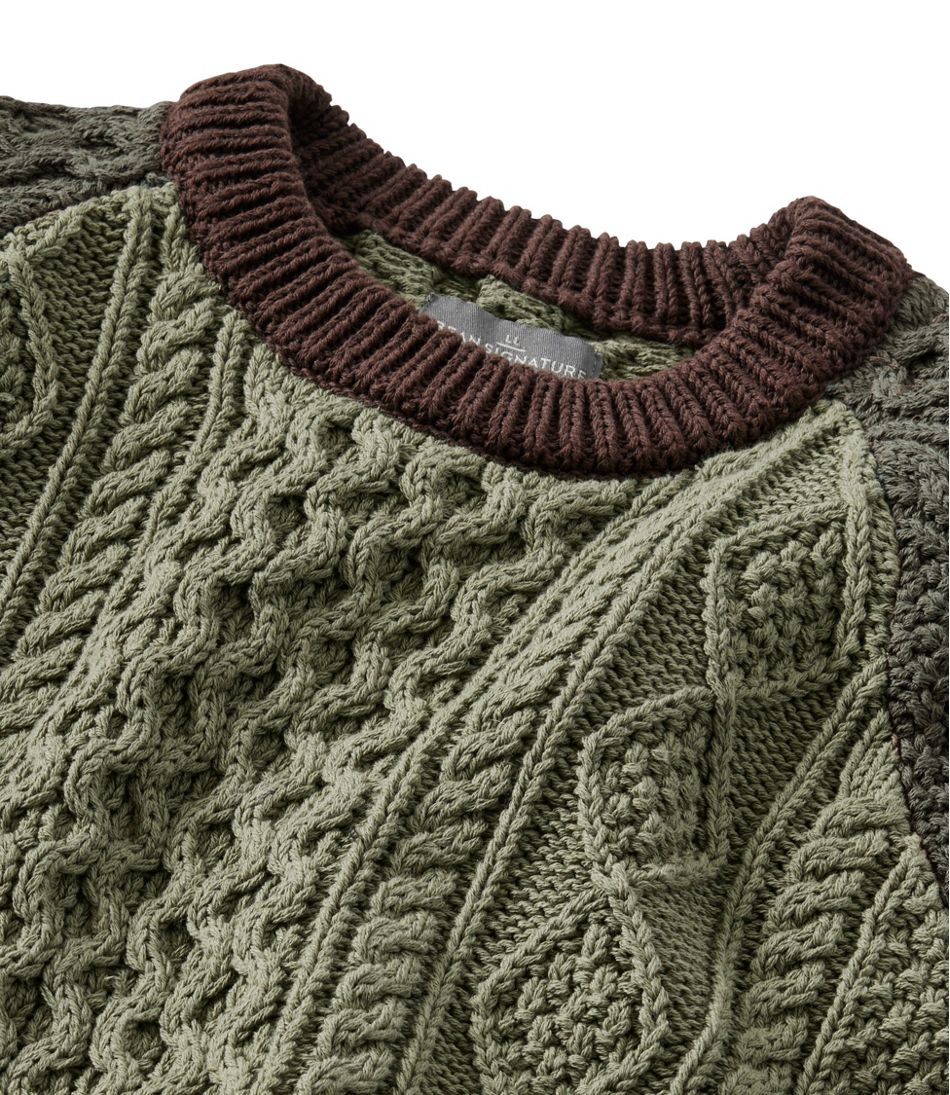 Colorblock Men's Signature Cotton Fisherman Sweater Crewneck