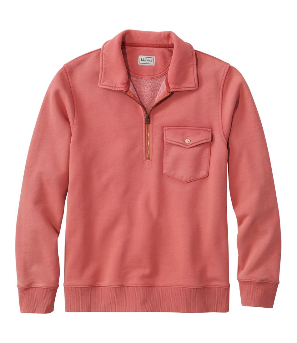 Men's Sunwashed Sweatshirt Long-Sleeve Quarter-Zip Polo