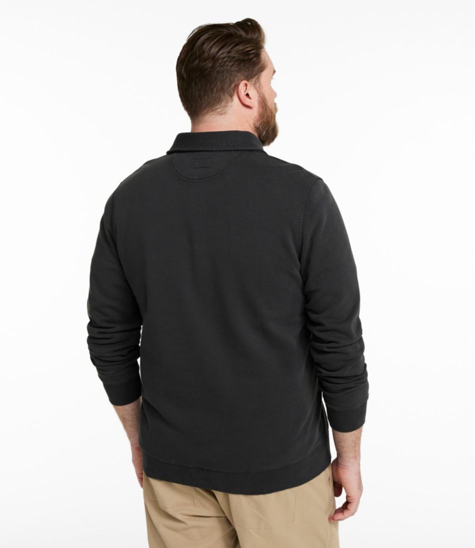Men's Sunwashed Sweatshirt Long-Sleeve Quarter-Zip Polo