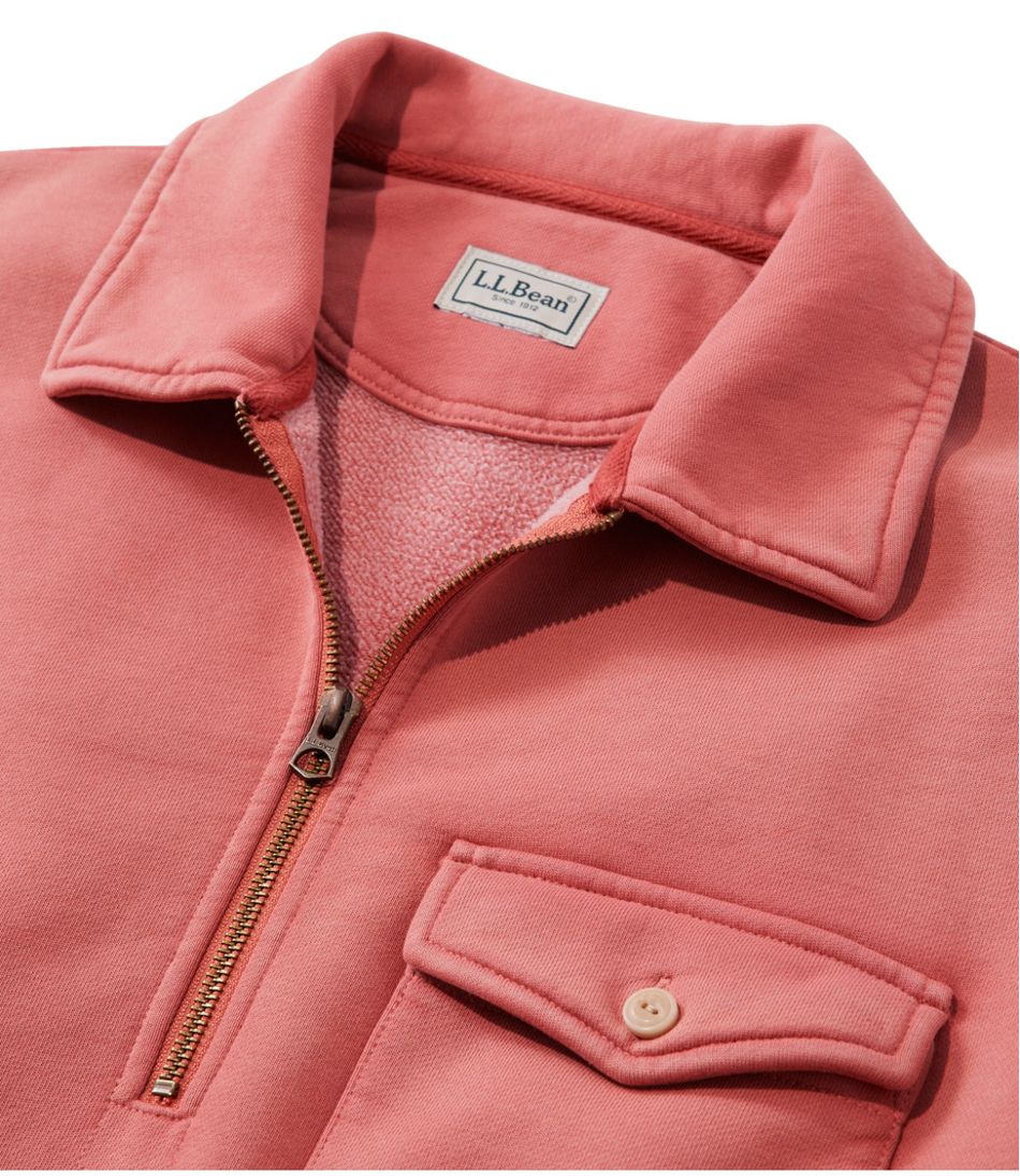 Men's Sunwashed Sweatshirt Long-Sleeve Quarter-Zip Polo