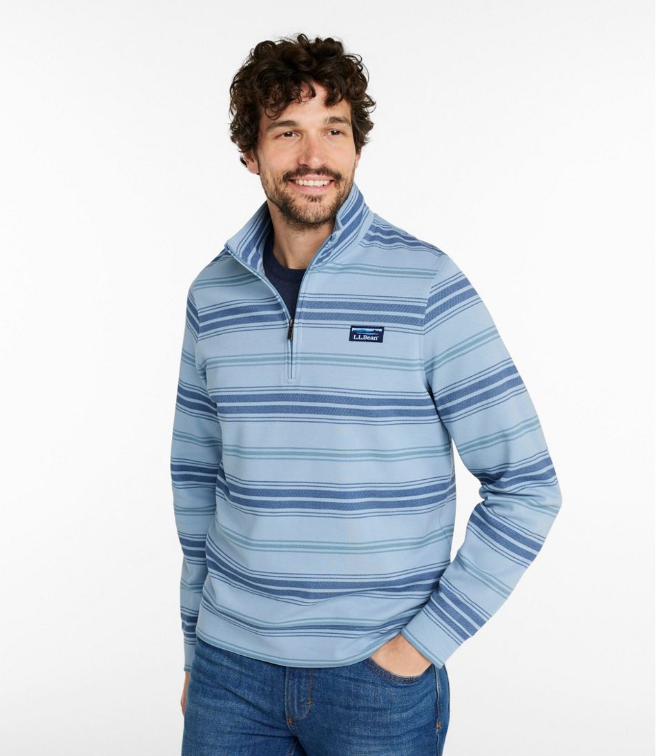 Stripe Men's Comfort Stretch Performance® Piqué Quarter-Zip Pullover