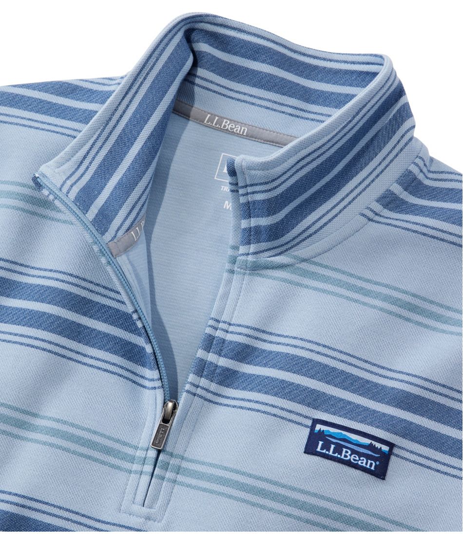 Stripe Men's Comfort Stretch Performance® Piqué Quarter-Zip Pullover