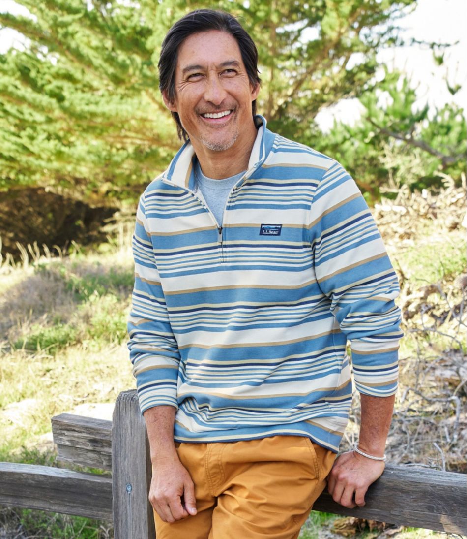 Stripe Men's Comfort Stretch Performance® Piqué Quarter-Zip Pullover