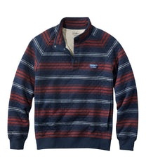 Men's Quilted Sweatshirt Mockneck Stripe