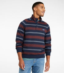 Men's Quilted Sweatshirt Mockneck Stripe