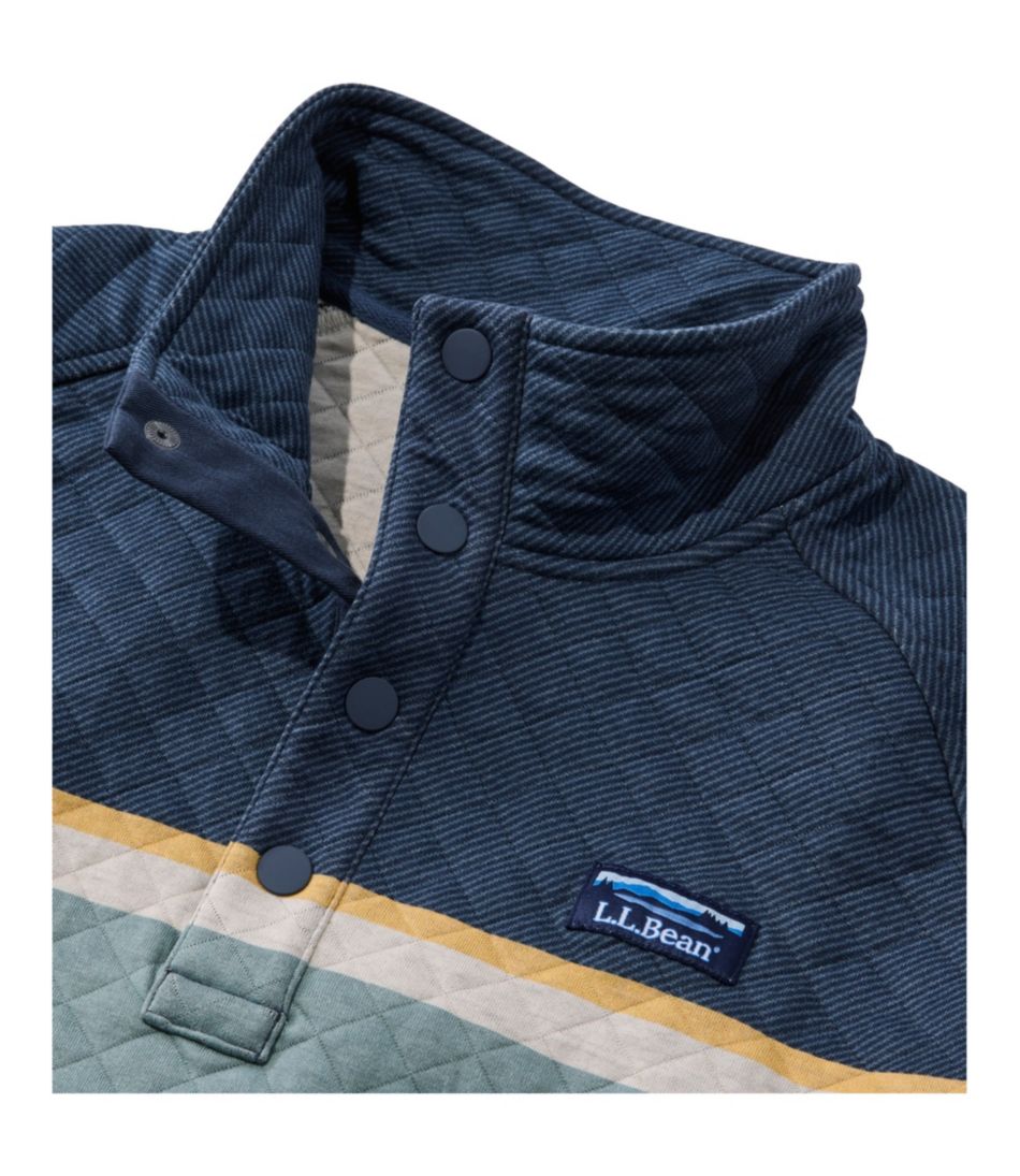 Men's Quilted Sweatshirt Mockneck Stripe