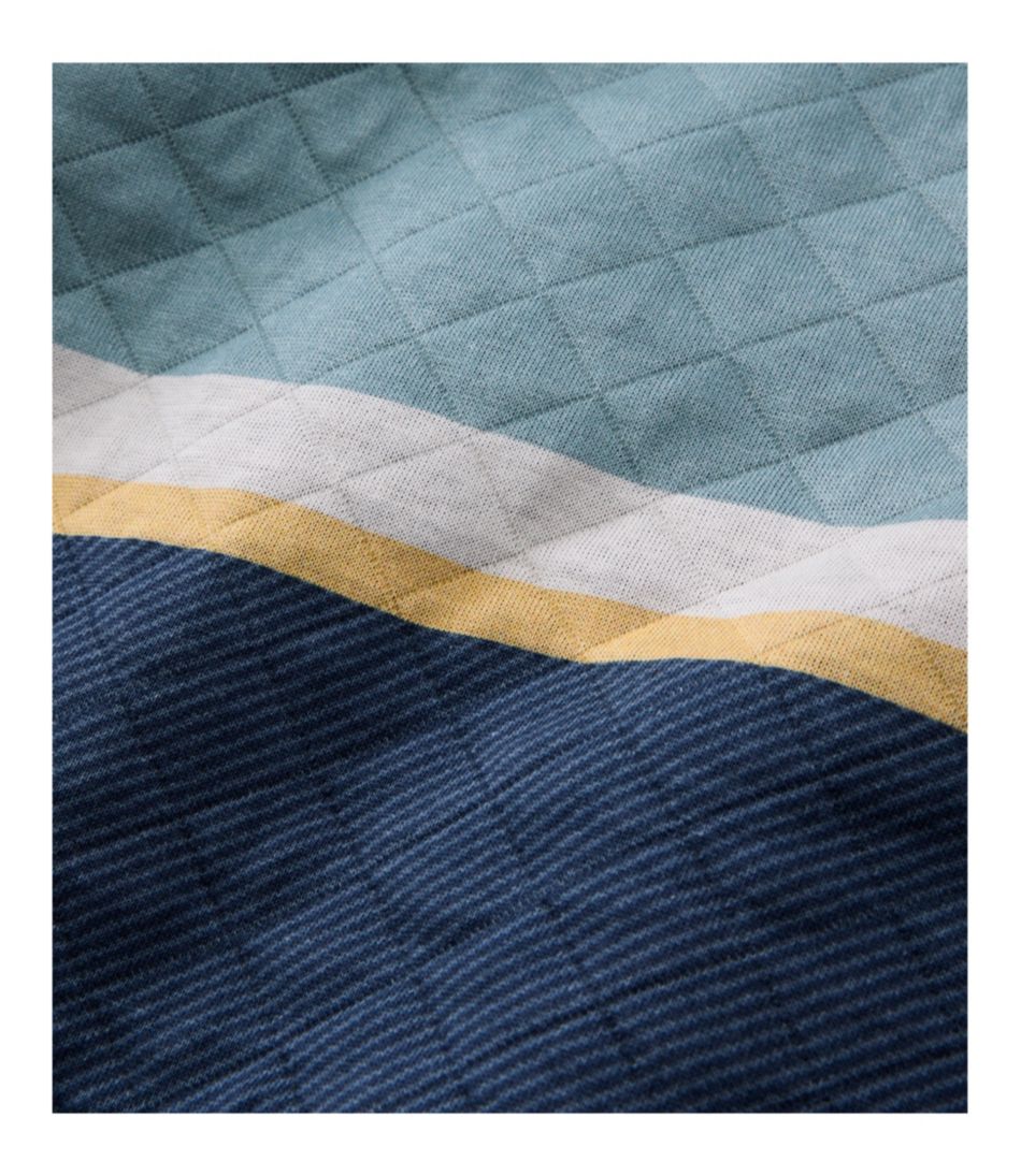 Men's Quilted Sweatshirt Mockneck Stripe