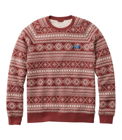 Men's Bean's Quilted Sweatshirt, Crewneck, Print