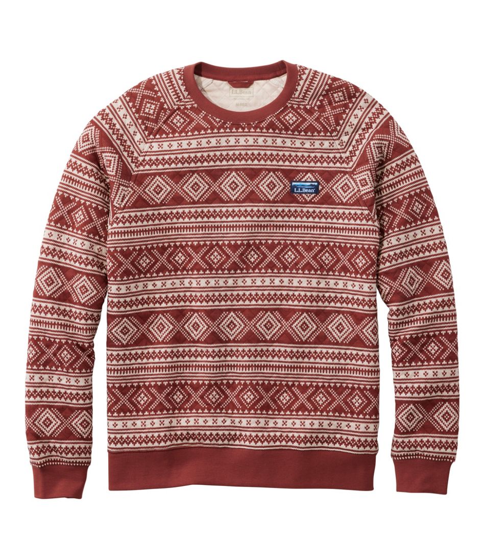 Men's Bean's Quilted Sweatshirt Crewneck Print