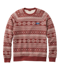 Men's Bean's Quilted Sweatshirt Crewneck Print