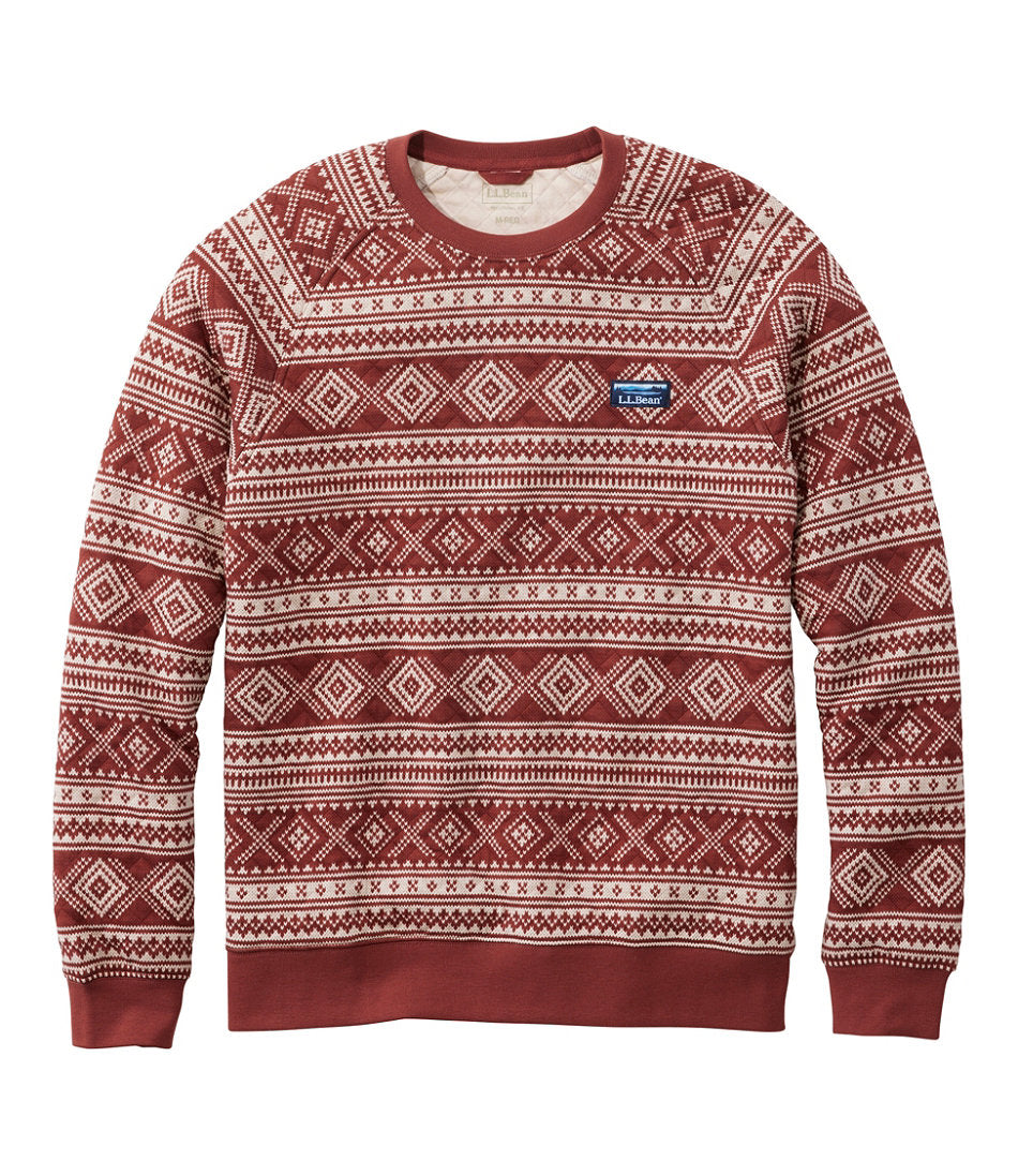 Men's Bean's Quilted Sweatshirt Print Crewneck