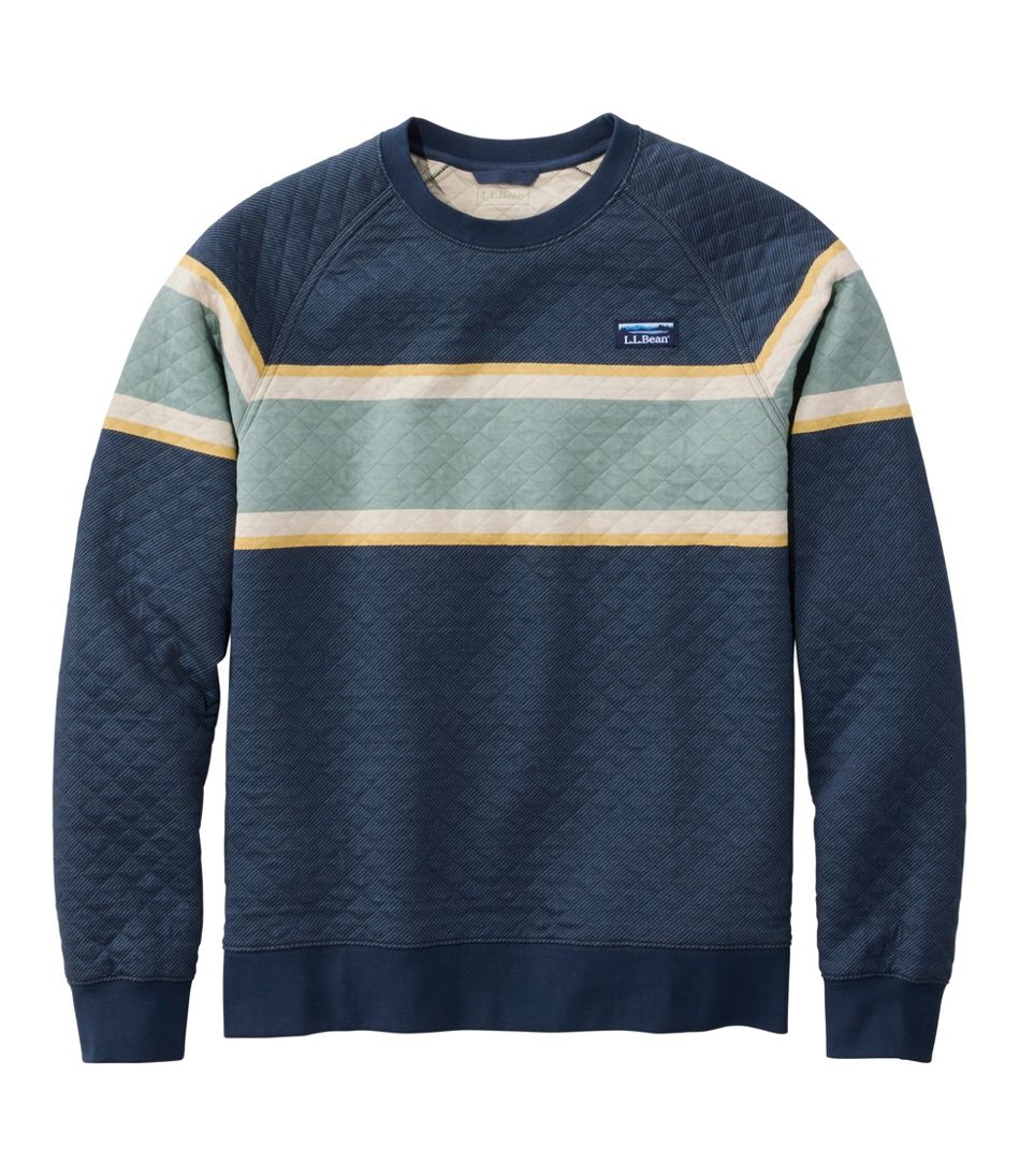 Stripe Men's Quilted Sweatshirt Crewneck