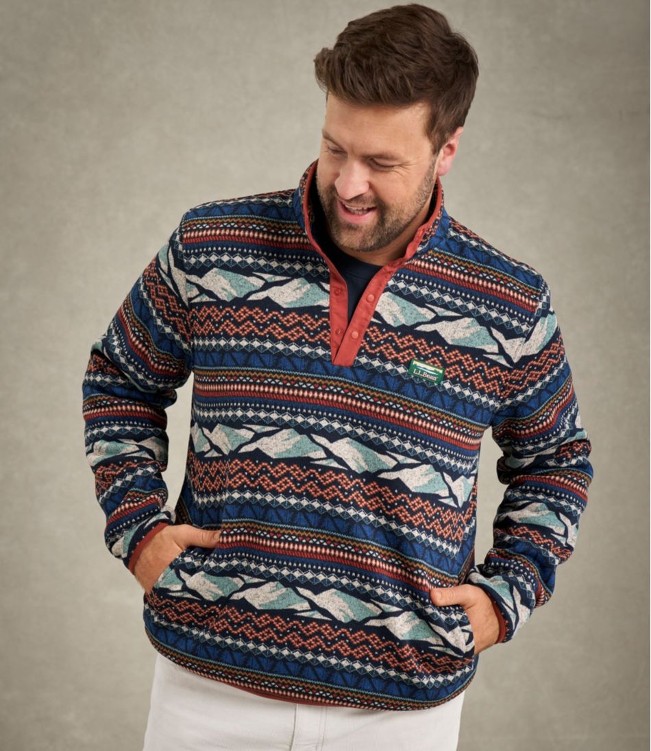 Men's L.L.Bean Sweater Fleece Pullover Print