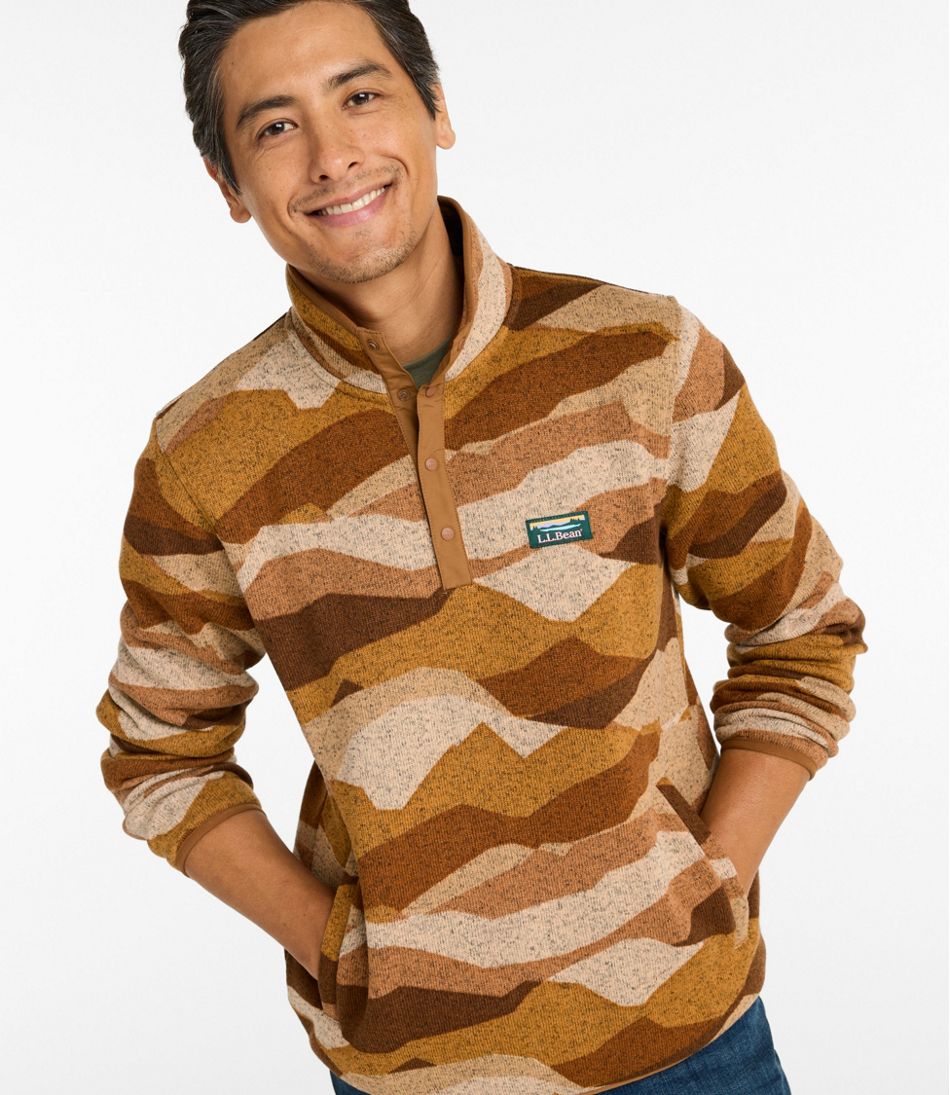 Men's L.L.Bean Sweater Fleece Pullover Print