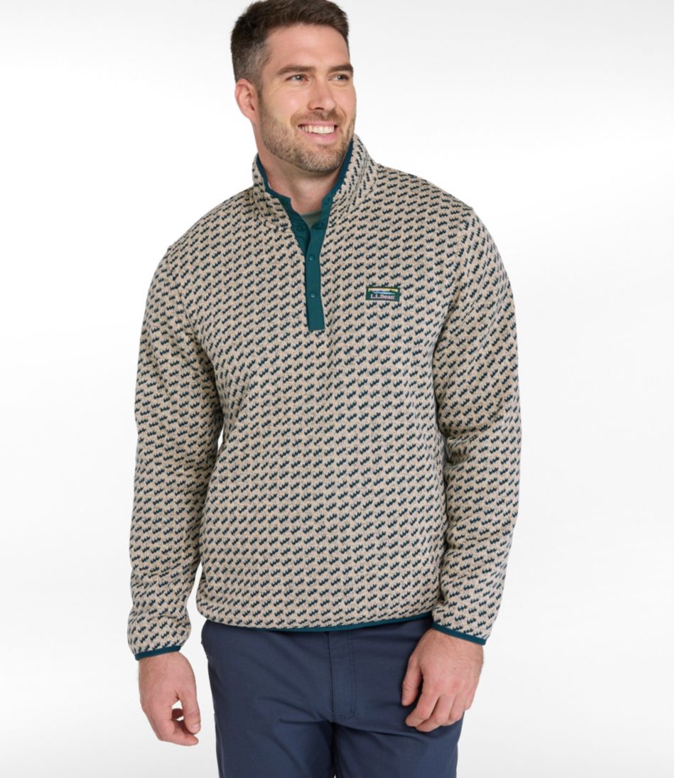 Men's L.L.Bean Sweater Fleece Pullover Print