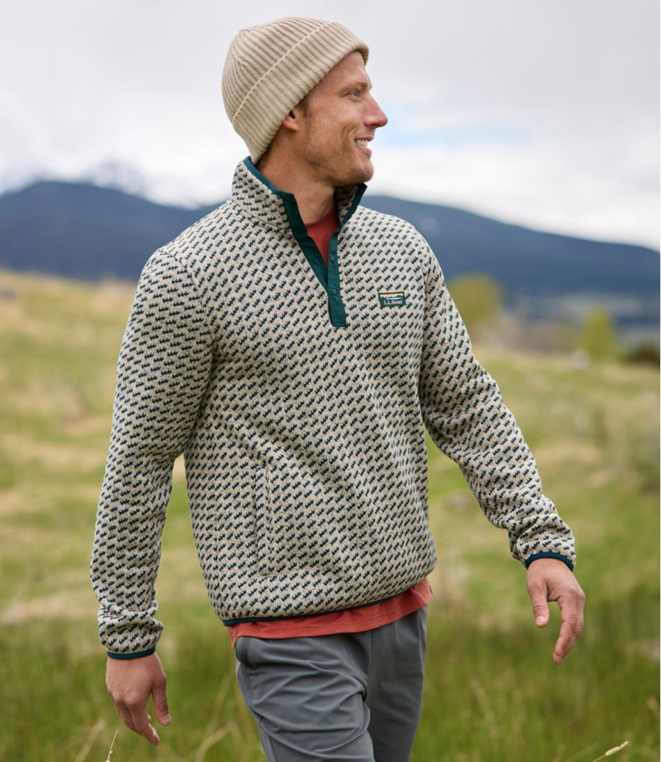Men's L.L.Bean Sweater Fleece Pullover Print
