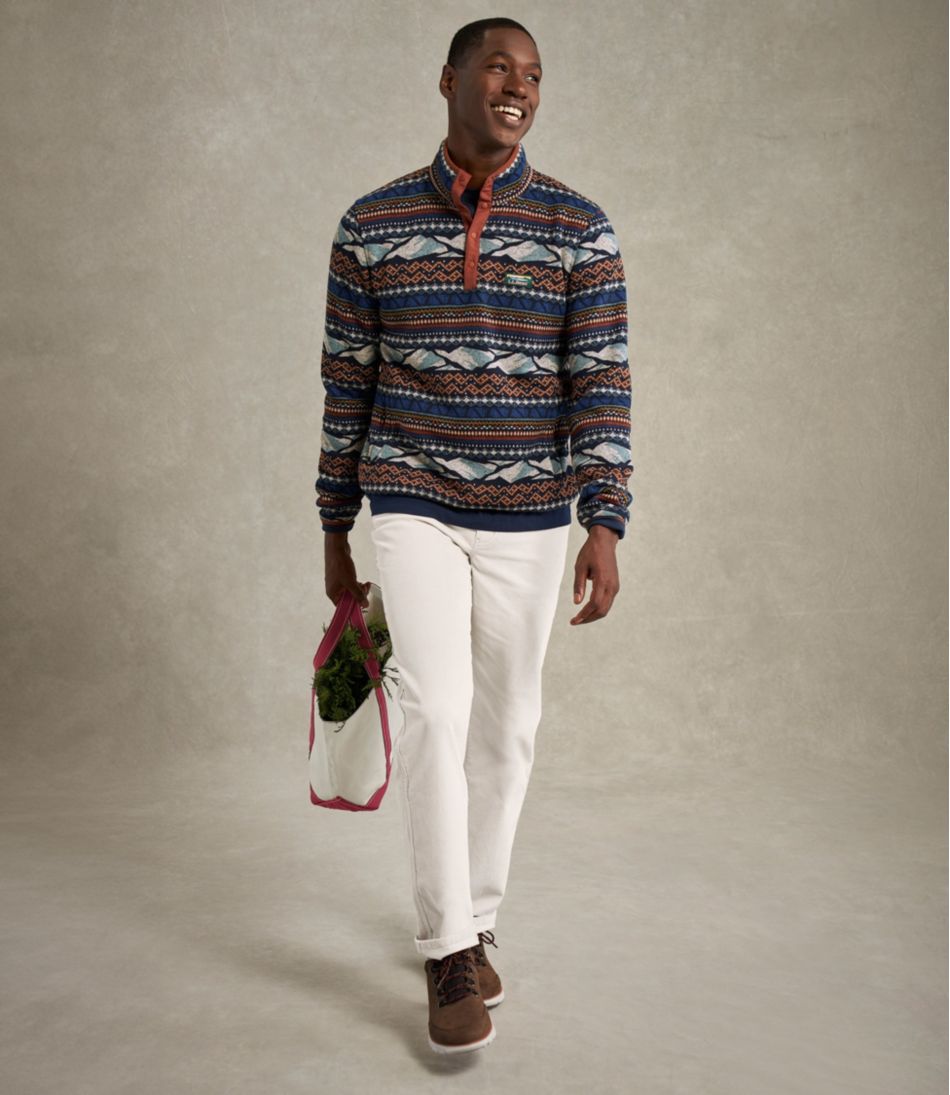 Men's L.L.Bean Sweater Fleece Pullover Print