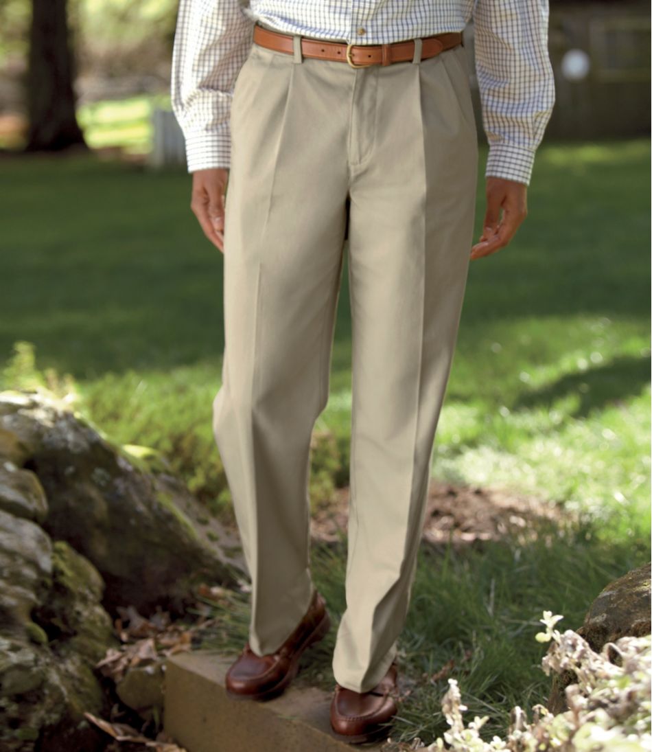 Natural Fit Men's Wrinkle-Free Double L® Chinos Pleated Hidden Comfort