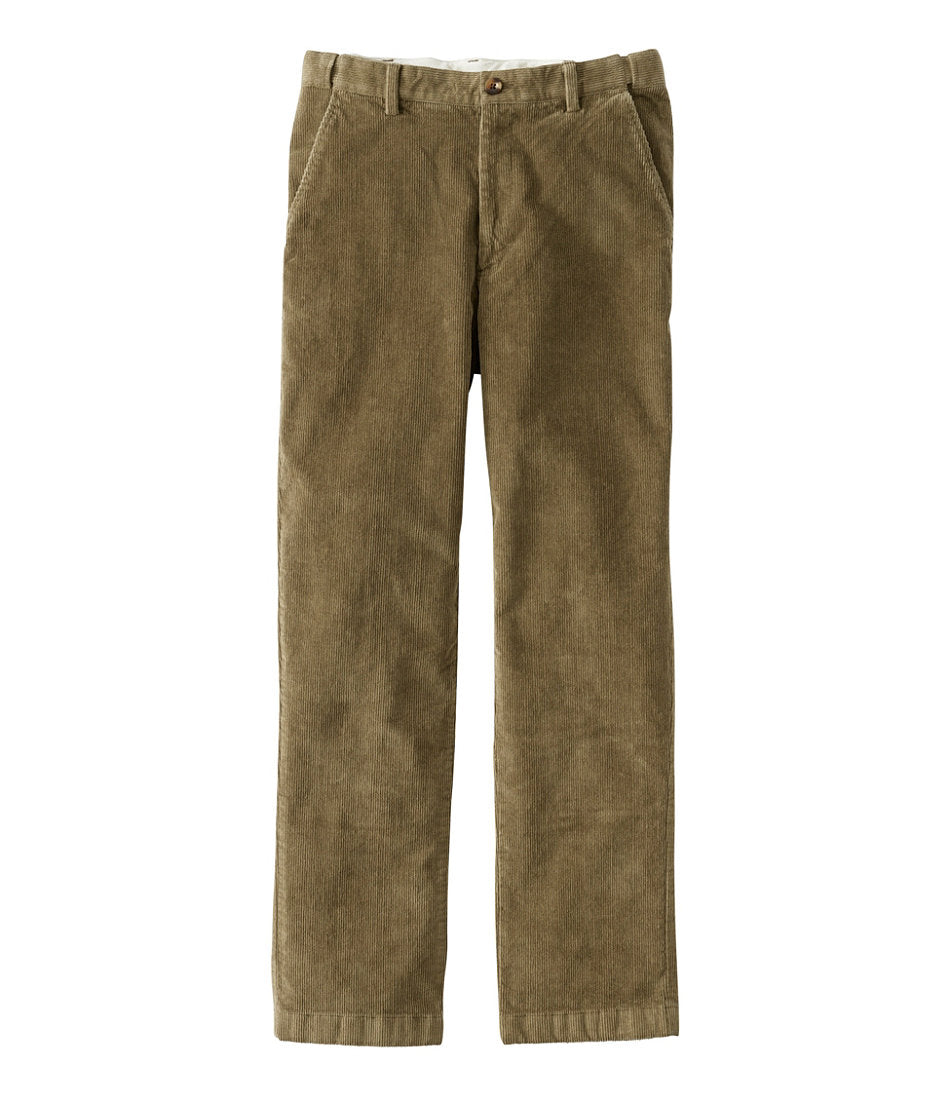 Hidden Comfort Men's L.L.Bean Stretch Country Corduroy Pants Natural Fit Plain Front
