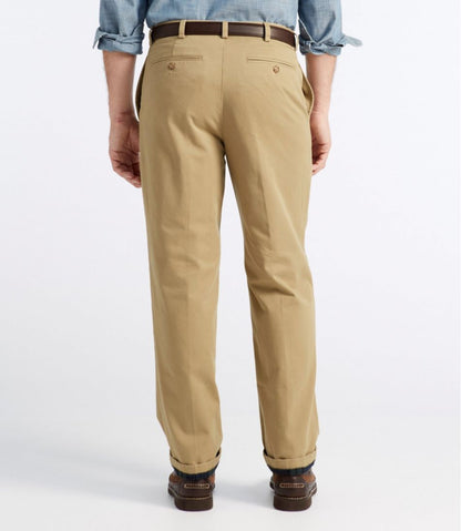 Men's Double L® Chinos, Natural Fit, Plain Front, Flannel-Lined