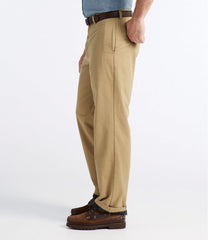 Plain Front Men's Double L® Chinos Natural Fit Flannel-Lined