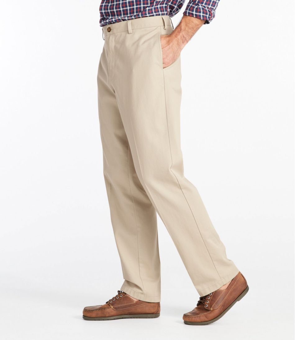 Natural Fit Plain Front Men's Wrinkle-Free Double L® Chinos