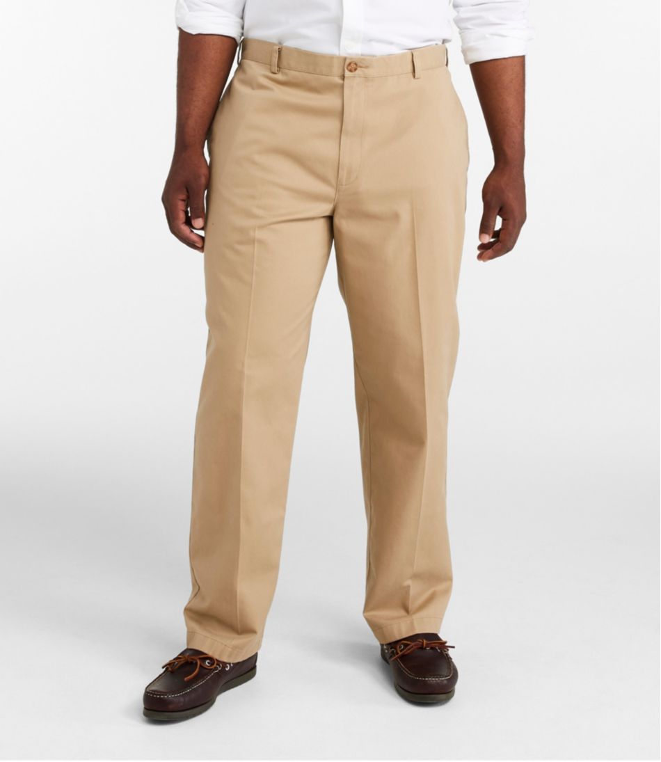 Natural Fit Plain Front Men's Wrinkle-Free Double L® Chinos