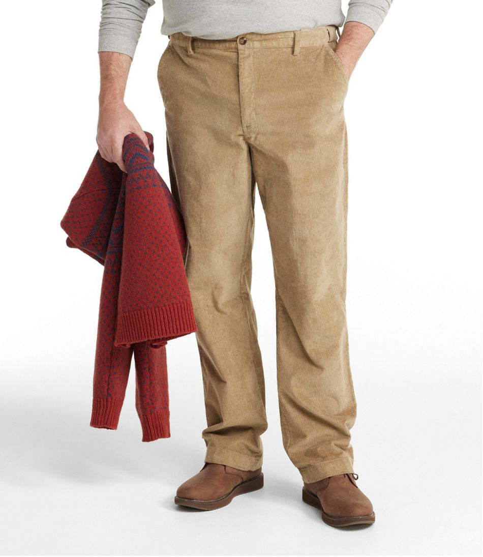 Plain Front Men's L.L.Bean Stretch Country Corduroy Pants Classic Fit