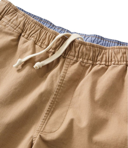 Men's Lakewashed Stretch Khaki Shorts, Pull-On, 8"