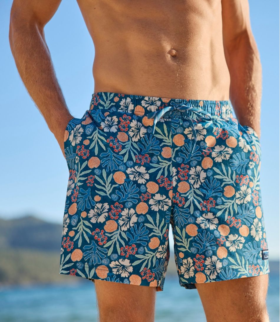 6" Print Men's Vacationland Stretch Swim Trunks