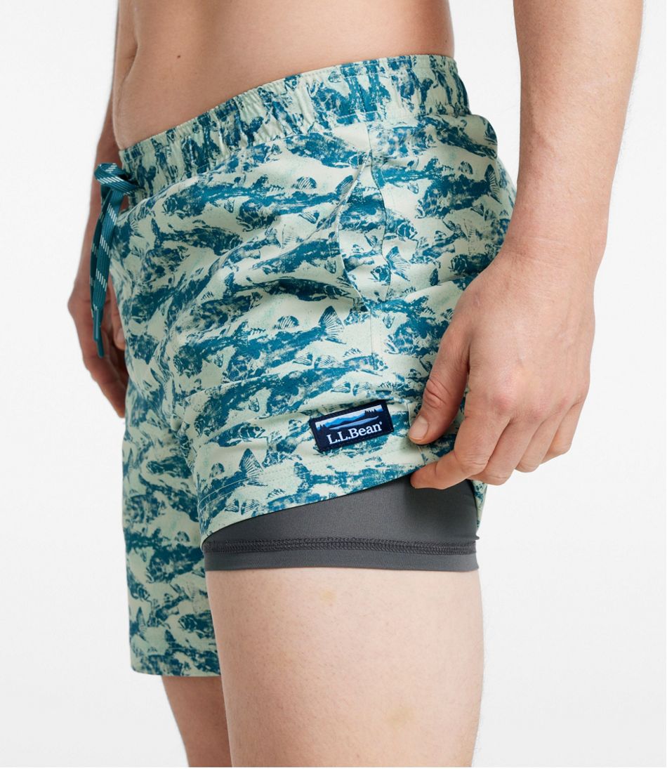 6" Print Men's Vacationland Stretch Swim Trunks