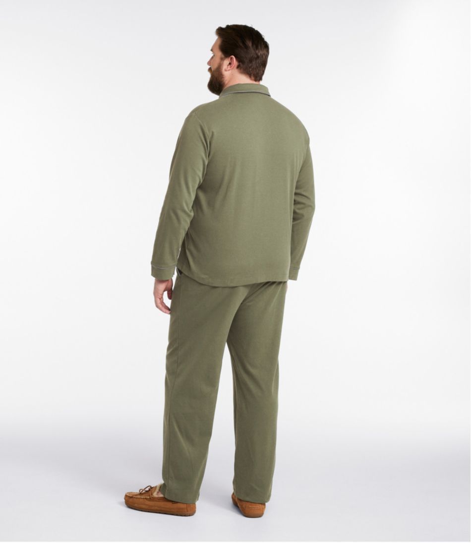 Button-Front PJ Set Men's Bean's Cotton Knit Pajamas