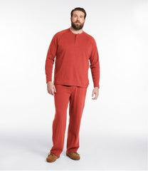 Men's Bean's Cotton Knit Pajamas Henley PJ Set