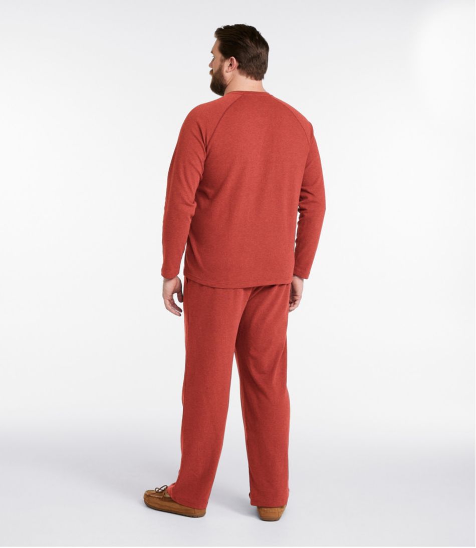 Men's Bean's Cotton Knit Pajamas Henley PJ Set